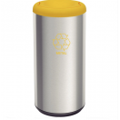 Lixeira Inox Seletiva Piemonte Tampa Basculante Amarela Polipropileno 40 L- Tramontina